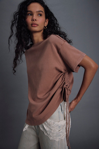 We The Free Love Sick Crew Neck T-Shirt at Free People in Brown, Size: XS - Crew Neck