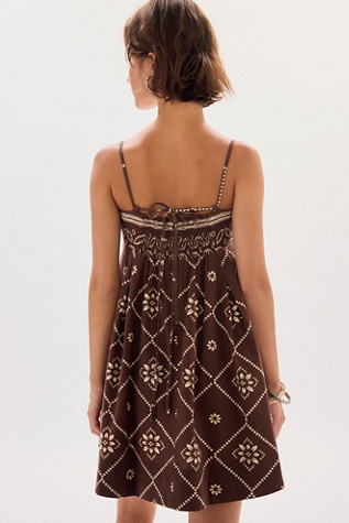 Женское платье Free People Sun Chaser Mini, цвет: Коричневый комбинированный — фото 4