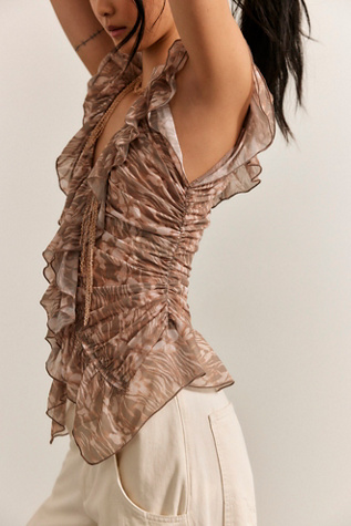 Blythe Printed Ruffled Top