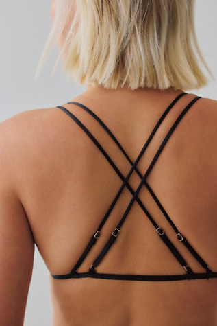 Understated Micro Triangle Bralette by Intimately at Free People in Black, Size: Medium