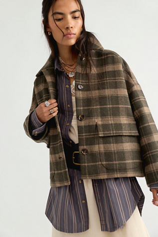 Manteau en laine à carreaux Myla Barbour