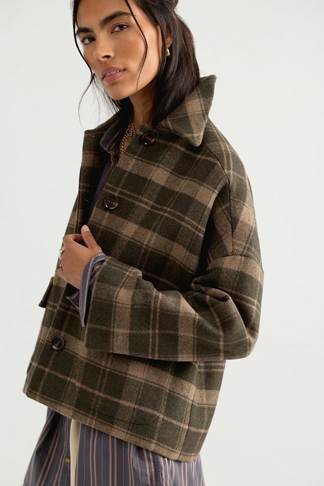 Barbour Myla Checked Wool Coat #3
