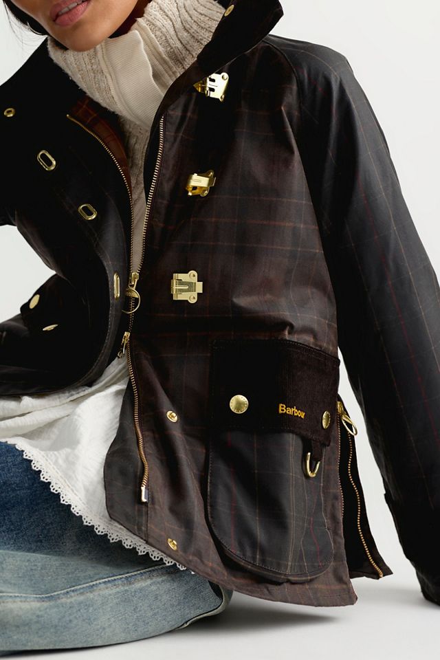 Barbour Hazelwood Checked Waxed Cotton Jacket #2