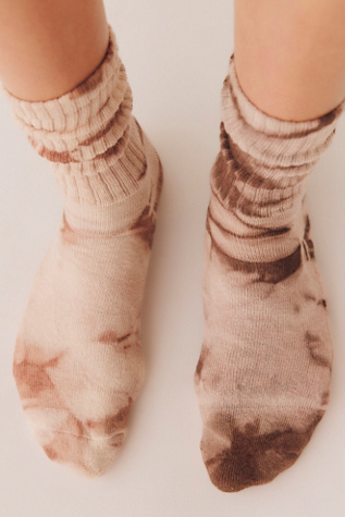 Natural Tie-Dyed Socks by American Trench at Free People in Brown