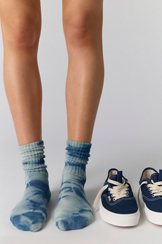 Natural Tie-Dyed Socks by American Trench at Free People in Indigo