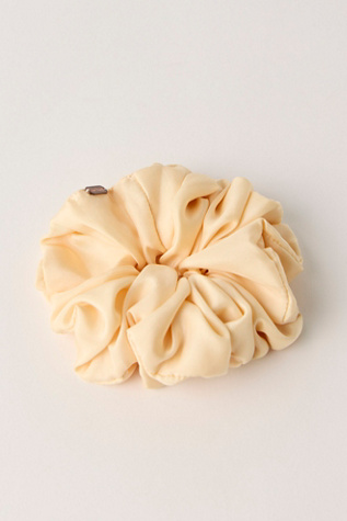 Leni Silk Scrunchie at Free People in Ivory
