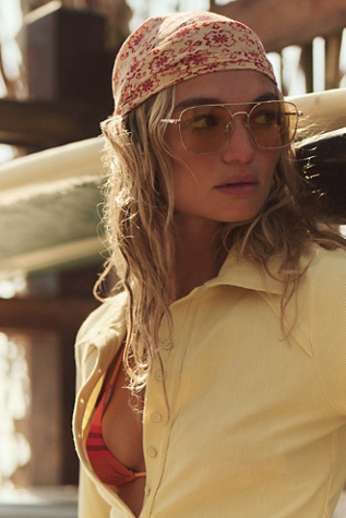 Betty Aviator Sunglasses at Free People in Sunshine