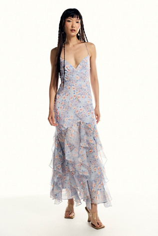 For Love & Lemons Elea Maxi Dress at Free People in Blue, Size: Medium