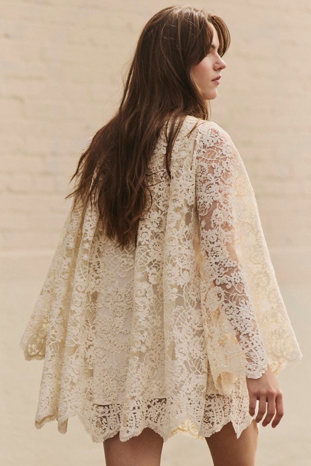 For Love & Lemons Kaia Corded Lace Mini Dress | Free People