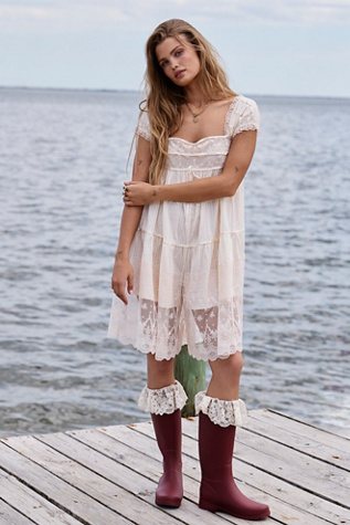 For Love & Lemons For FP Brigitta Rain Boots at Free People in Russet, Size: EU 37