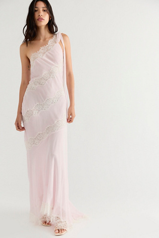 Женское платье For Love & Lemons Marcella One-Shoulder Maxi, цвет: Розовый — фото 4