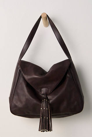Layla Leather Messenger Bag by Free People in Brown