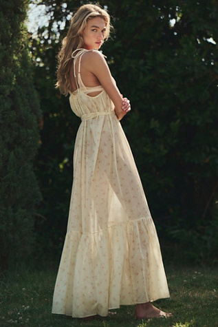 Женское платье LoveShackFancy Hale Maxi, цвет: Лимонный мглистый — фото 2