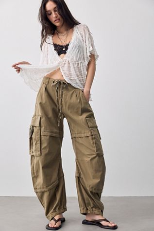 We The Free Reef Curved Linen Cargo Pants | Free People