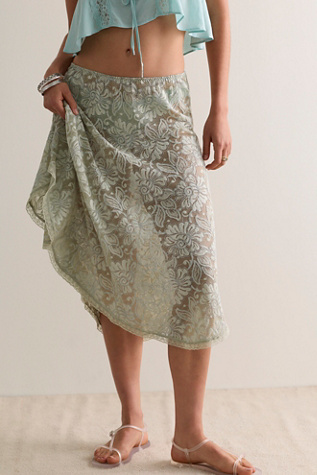 Sheer Emotion Midi Slip Skirt