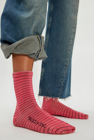 Magnolia Pearl Striped Socks at Free People in Red