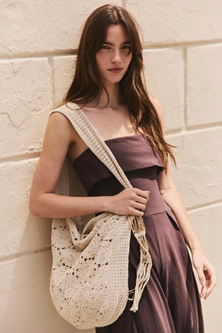 Sunrise To Sunset Crochet Tote at Free People in Cream