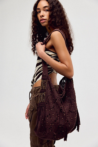 Sunrise To Sunset Crochet Tote Bag by Free People in Brown
