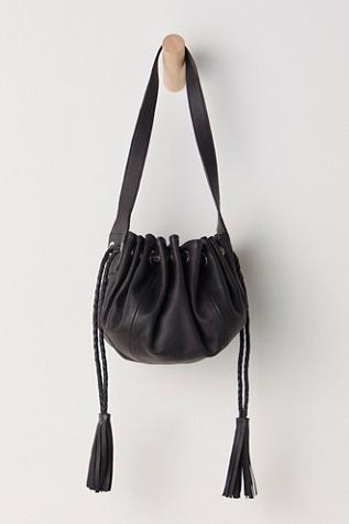 Piper Drawstring Pouch Bag by Free People in Black