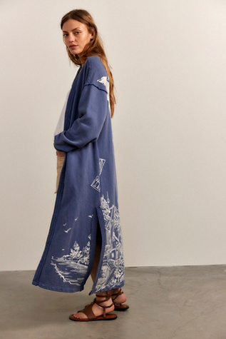 Dutch Maxi Cardi by Free People in Blue, Size: S