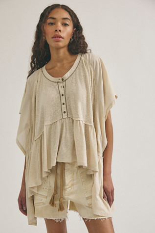 We The Free Daisy Chain Cotton-Linen Henley