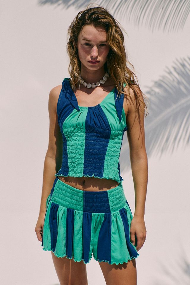 Cute And Smocked Stripe Short Set #1