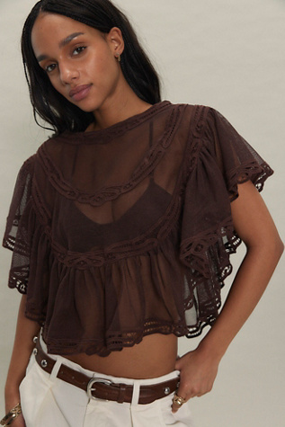 I’m Pretty, Okay Top by Free People in Brown, Size: S