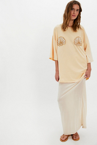 Sabbi Sparkle Shell Oversized Tee at Free People in Yellow, Size: S