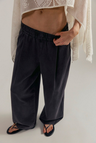 Tidal Moon Low-Rise Pull-On Pants by Free People in Black, Size: XS