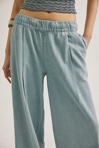 Tidal Moon Low-Rise Pull-On Trousers at Free People in Tourmaline, Size: XL