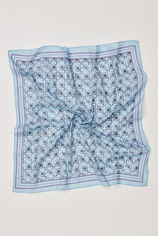 Everyday Washed Tile Bandana by Free People in Blue
