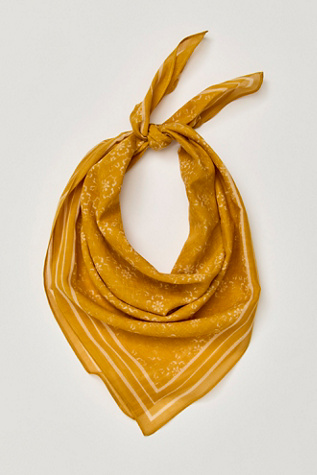 Женские аксессуары Free People Everyday Washed Tile Bandana, цвет: Потёртый горчичный жёлтый — фото 3