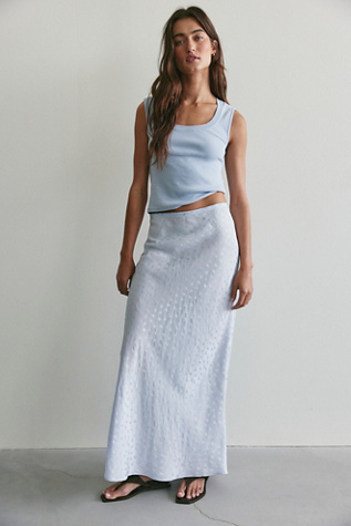 Bonita Solid Maxi Skirt at Free People in Summer Shower, Size: US 8
