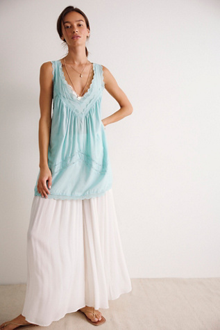 Soft Launch Mini Slip Dress by Intimately at Free People in Blue, Size: L
