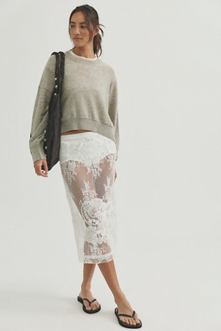 Just a Dream Midi Slip Skirt by Intimately at Free People in White, Size: XS