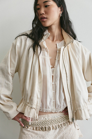 Devon Solid Balloon Jacket by Free People in White, Size: L