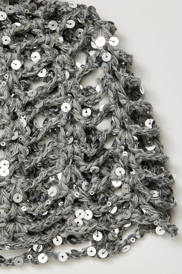 Mila Sequin Disco Crochet Skull Cap #2