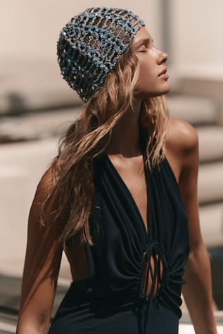 Mila Sequin Disco Crochet Skull Cap