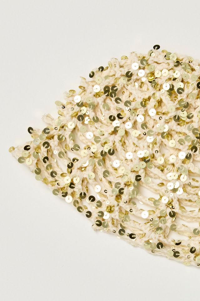 Mila Sequin Disco Crochet Skull Cap #2