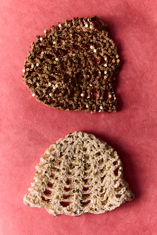 Bonnet Disco à Sequins Crochet Tête de Mort Mila