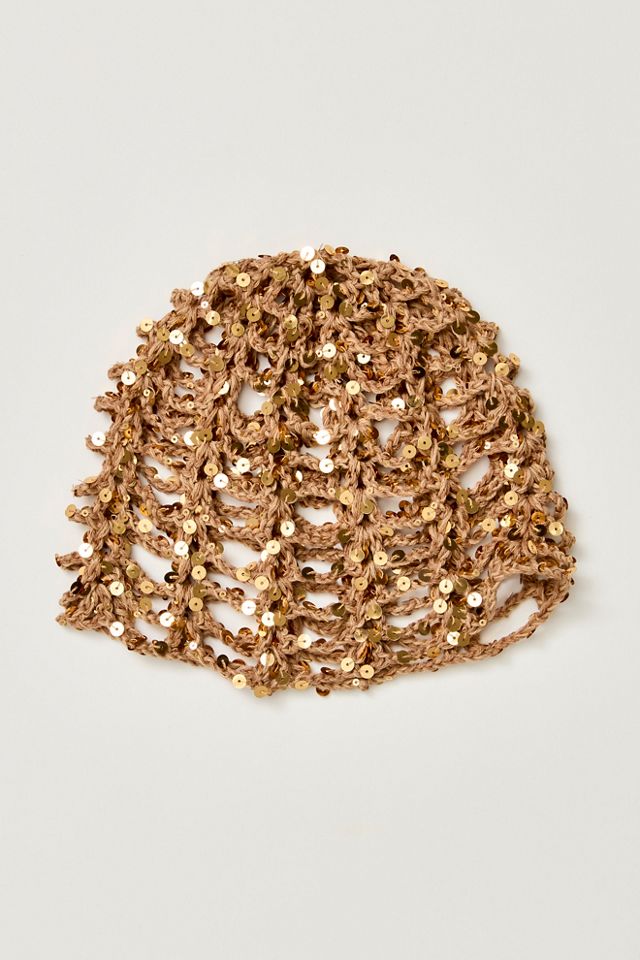 Mila Sequin Disco Crochet Skull Cap #2