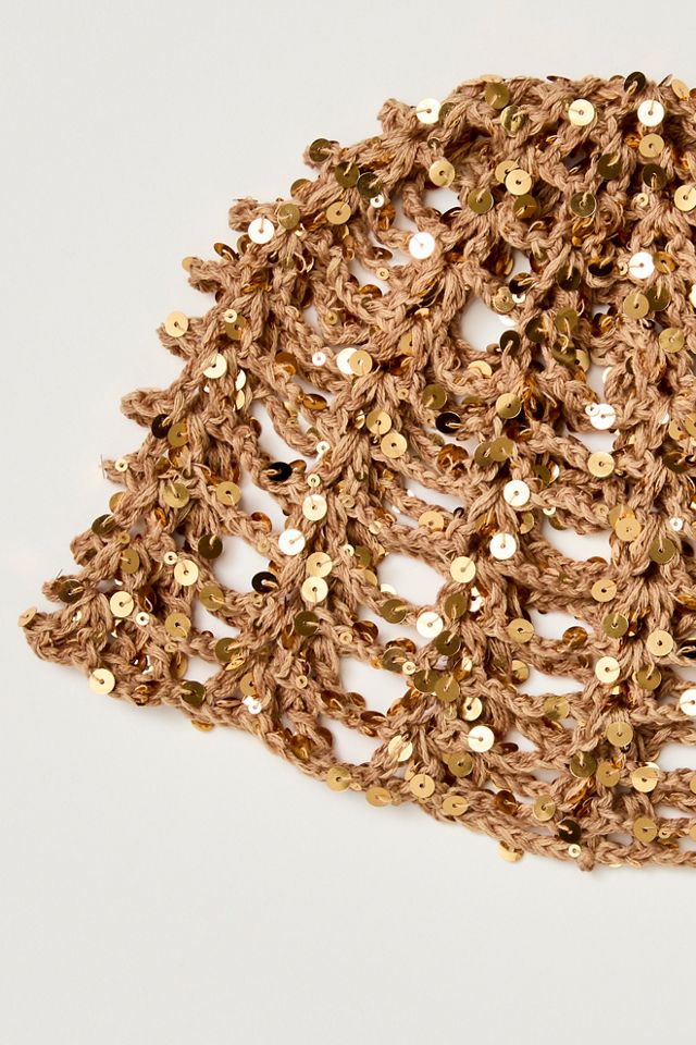Mila Sequin Disco Crochet Skull Cap #3