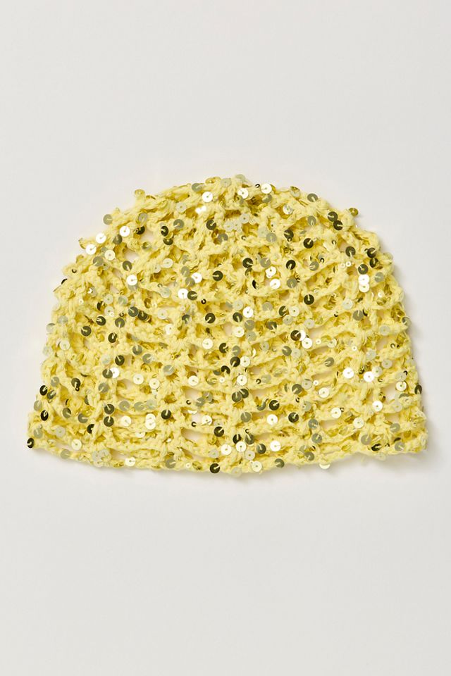 Mila Sequin Disco Crochet Skull Cap #1