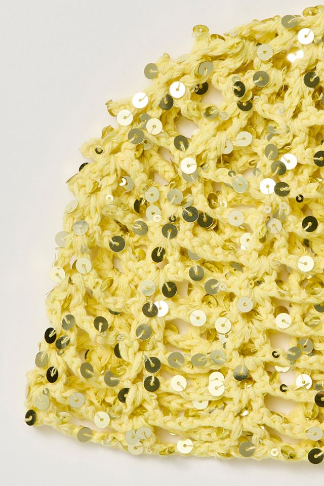 Mila Sequin Disco Crochet Skull Cap #2