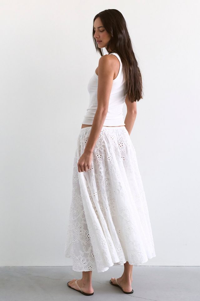 Norma Kamali Flared Cotton Midi Skirt #1