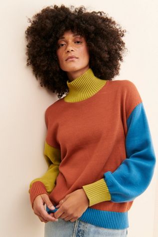 Back Beat Co. Colorblock Turtleneck Pullover
