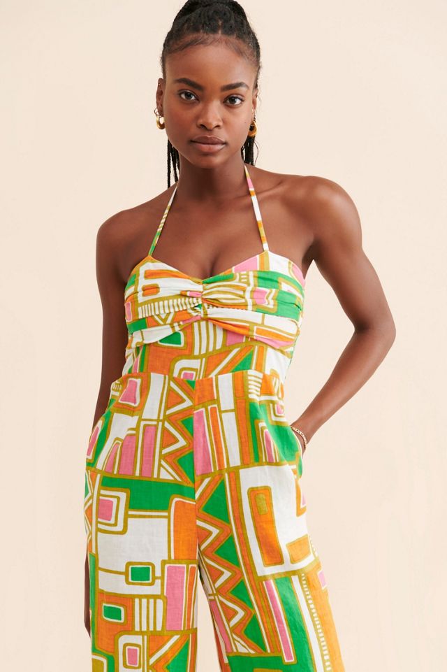 S/W/F Halter Linen Jumpsuit #4