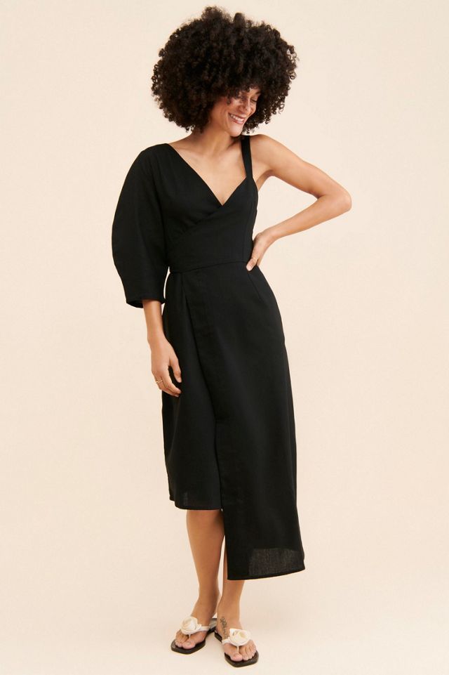 free people asymmetrical dress Free People Alejandra Midi Dress in Blue main image 0