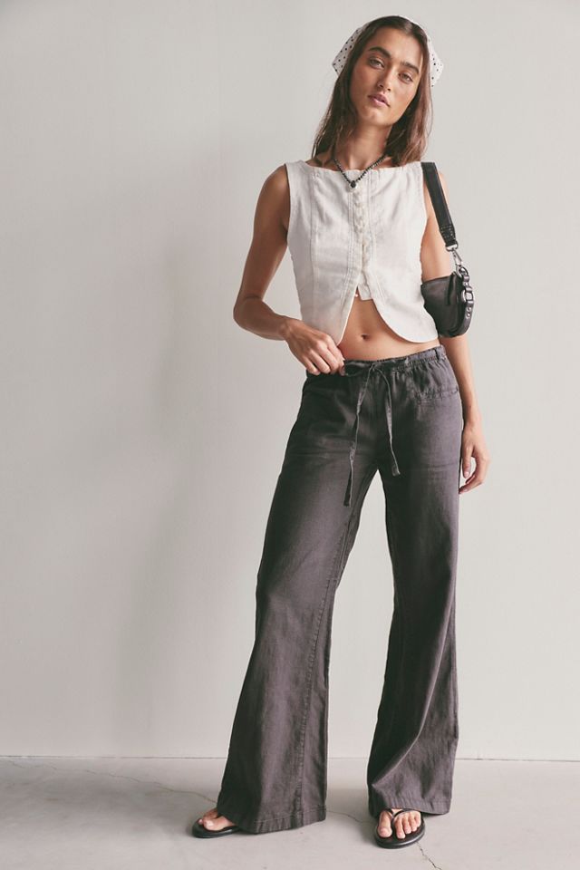 Pantalon évasé ample en lin Break The Ice #1