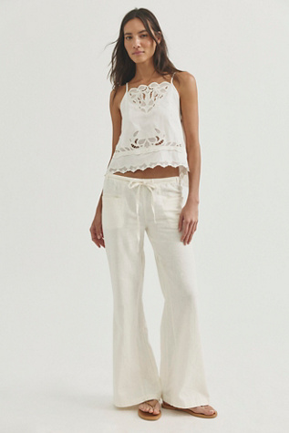 Break The Ice Linen Slouch Flare Pants